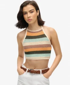 Cropped Halter Crochet Top