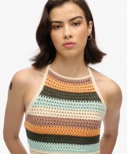 Cropped Halter Crochet Top