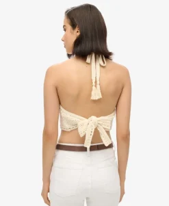Cropped Halter Crochet Top