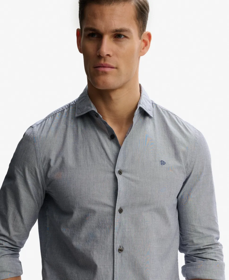 Cut Away Poplin Long Sleeve Shirt