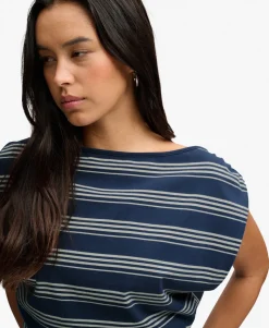 Deep Rib Stripe Bardot Top