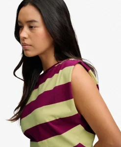 Deep Rib Stripe Bardot Top