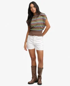 Deep Rib Stripe Bardot Top
