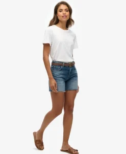 Denim Mid Length Shorts