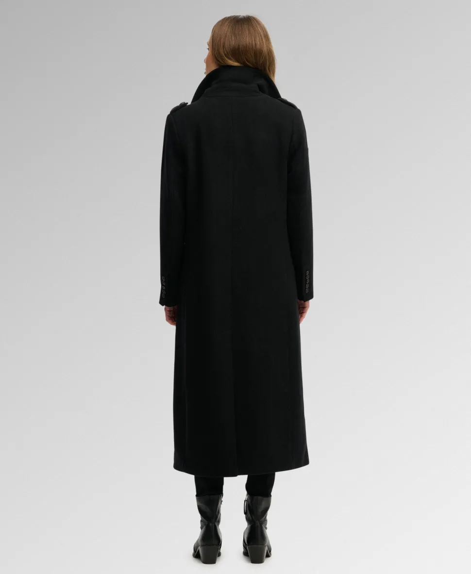 Double Breasted Wool Blend Coat