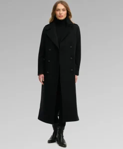 Double Breasted Wool Blend Coat