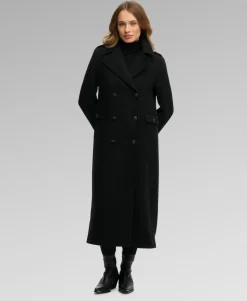 Double Breasted Wool Blend Coat