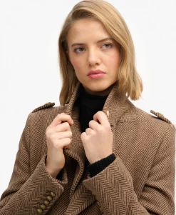 Double Breasted Wool Blend Coat