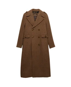 Double Breasted Wool Blend Coat