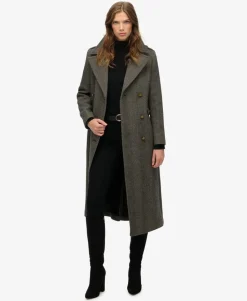 Double Breasted Wool Blend Coat