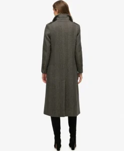 Double Breasted Wool Blend Coat