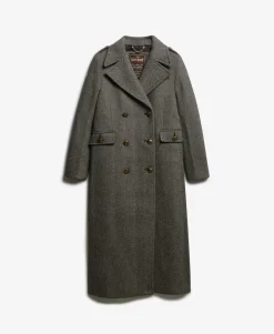 Double Breasted Wool Blend Coat