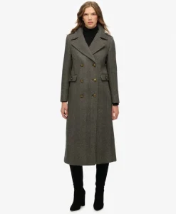 Double Breasted Wool Blend Coat