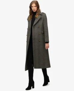 Double Breasted Wool Blend Coat