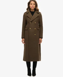 Double Breasted Wool Blend Coat