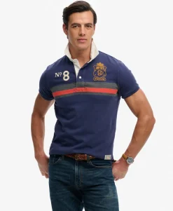 Double Emblem Jersey Short Sleeve Rugby Polo Top