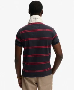 Double Emblem Jersey Short Sleeve Rugby Polo Top