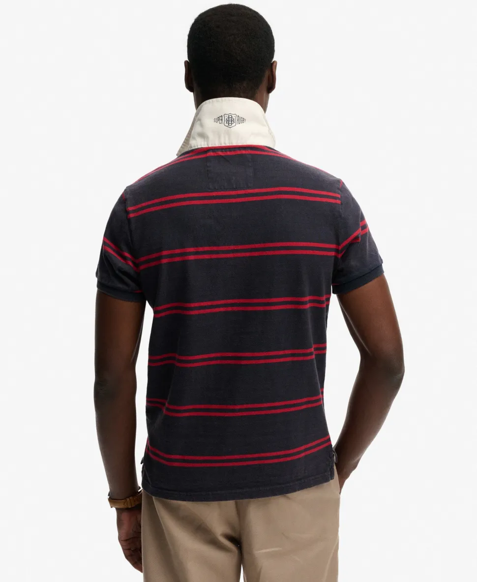 Double Emblem Jersey Short Sleeve Rugby Polo Top