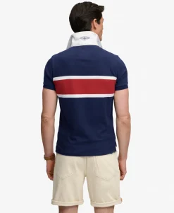 Double Emblem Jersey Short Sleeve Rugby Polo Top