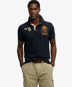 Double Emblem Jersey Short Sleeve Rugby Polo Top