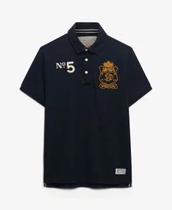 Double Emblem Jersey Short Sleeve Rugby Polo Top