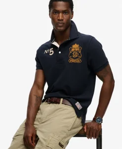 Double Emblem Jersey Short Sleeve Rugby Polo Top