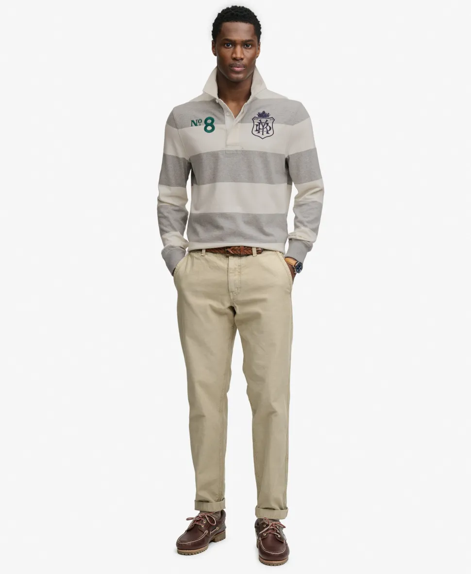 Double Emblem Stripe Rugby Top