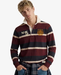 Double Emblem Stripe Rugby Top