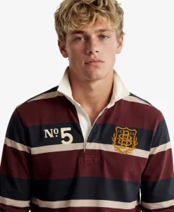 Double Emblem Stripe Rugby Top