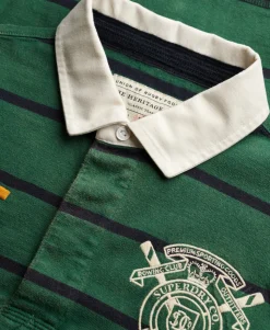 Double Emblem Stripe Rugby Top