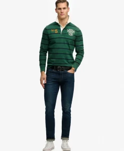 Double Emblem Stripe Rugby Top
