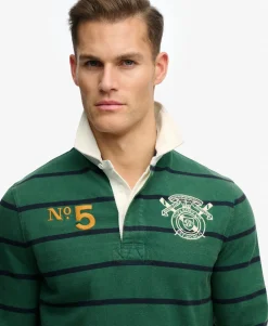 Double Emblem Stripe Rugby Top