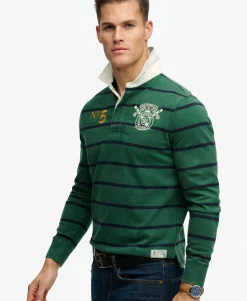 Double Emblem Stripe Rugby Top