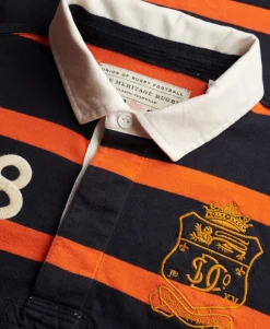 Double Emblem Stripe Rugby Top