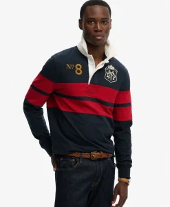 Double Emblem Stripe Rugby Top