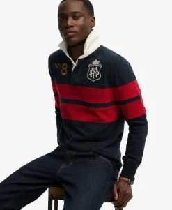 Double Emblem Stripe Rugby Top