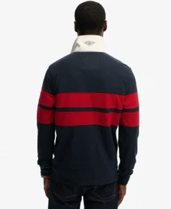 Double Emblem Stripe Rugby Top