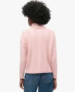 Drop Shoulder Cable Roll Neck Jumper