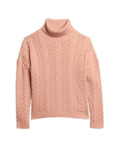 Drop Shoulder Cable Roll Neck Jumper