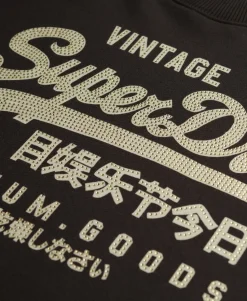 Embellished Vintage Logo Loose Crew Sweatshirt