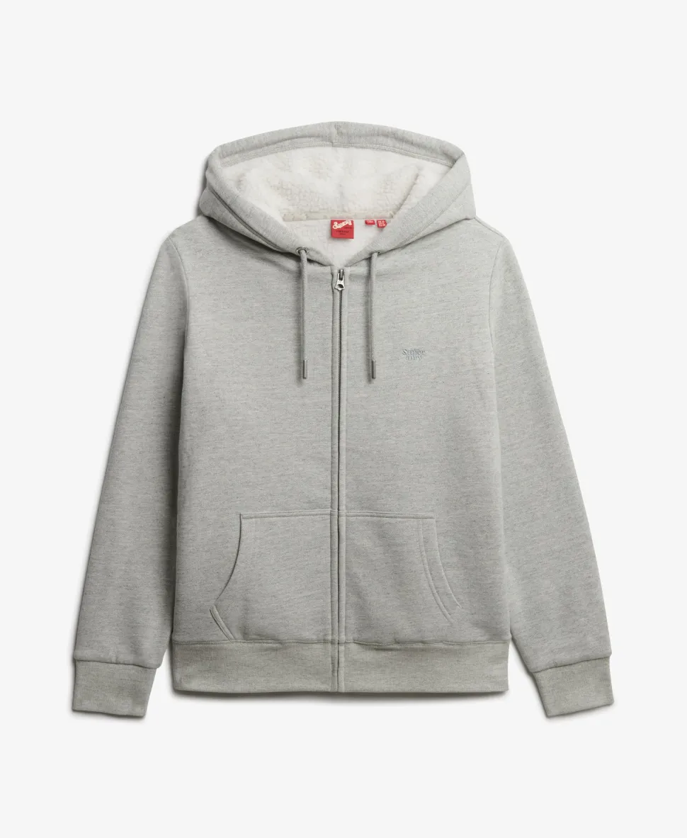 Essential Borg Lined Zip Hoodie