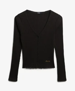 Essential Button Through Long Sleeve Top