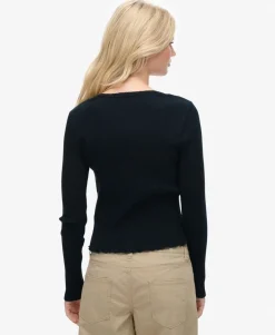 Essential Button Through Long Sleeve Top