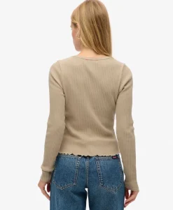 Essential Button Through Long Sleeve Top