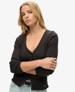 Essential Button Through Long Sleeve Top