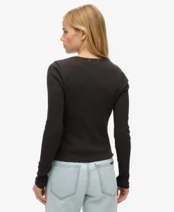 Essential Button Through Long Sleeve Top
