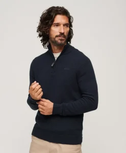 Essential Embroidered Knit Half Zip Jumper