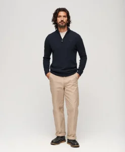 Essential Embroidered Knit Half Zip Jumper