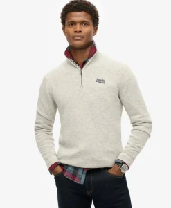 Essential Embroidered Knitted Half Zip Jumper