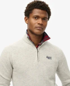 Essential Embroidered Knitted Half Zip Jumper